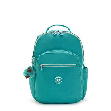 Kipling Seoul Large Iconic 15" Laptop Backpacks Turquoise Sea | CA 1837UZ